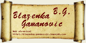 Blaženka Gamanović vizit kartica